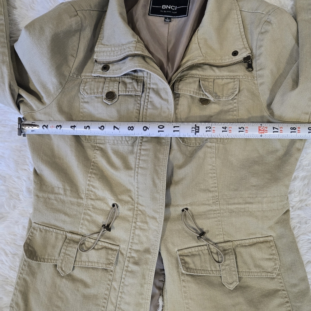 Blanc Noir utility jacket  Tan Field jacket  Full Zip  L - Picture 10 of 10
